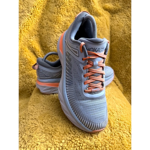 Hoka One One Shoes Hoka Bondi 7 Road Running Shoes Womens 95 Harbor